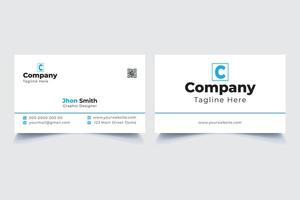 Modern, simple, unique white business card design vector