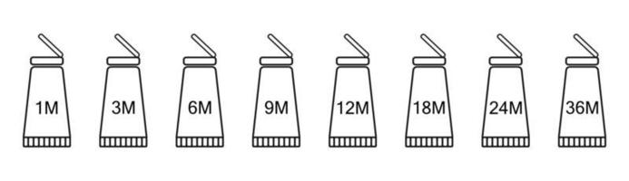 Open tube icon with expiration date. Icon for packaging with indicated expiration date. vector