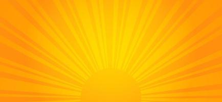 Orange sunrise background. Vector illustration of solar energy.