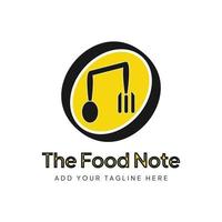The food note restaurant vector logo.