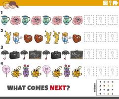 educational pattern task for children with cartoon objects vector