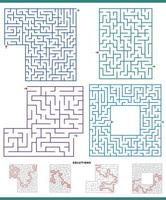maze games graphs set with solutions vector