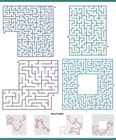 maze games graphs set with solutions vector