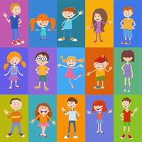 pattern or background design with cartoon children vector