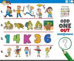 odd one out task with cartoon characters vector