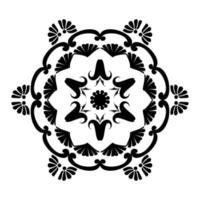 Mehndi pattern, mandala.Reusable floral painting stencils. For the design of wall, menus, wedding invitations or labels, for laser cutting, marquetry. Digital graphics. Black and white. vector