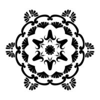 Mehndi pattern, mandala.Reusable floral painting stencils. For the design of wall, menus, wedding invitations or labels, for laser cutting, marquetry. Digital graphics. Black and white. vector