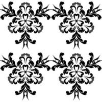 Elegant abstract vintage pattern.Reusable floral painting stencils. For the design of wall, venetian pattern,textile, wrapping or scrapbooking. Digital graphics. Black and white. vector