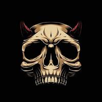 Horned Skull Vector for Clothing Distro