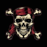 la locura de los reyes piratas. diseño de ilustración de cráneo. vector