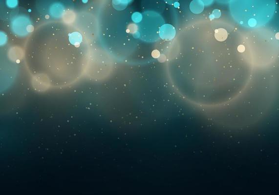 Abstract soft blue blurred bokeh lightoing effect dark background