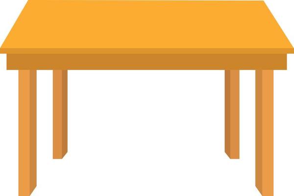 wooden table on white background. brown simple table sign. table with four legs symbol. flat style.