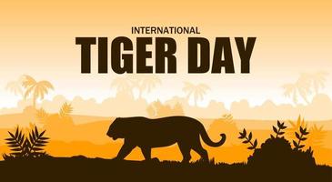 International tiger day vector illustration.