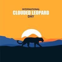 ilustración vectorial del tema del día internacional del leopardo nublado. adecuado para carteles, pancartas, campañas y tarjetas de felicitación. vector