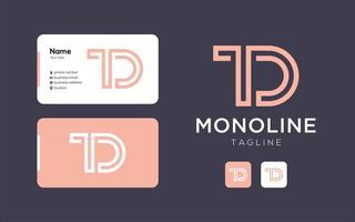 Creative letters TD monogram logo design for your company vector