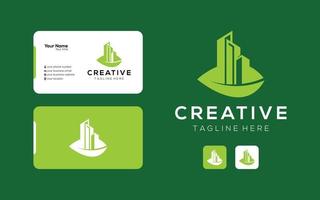 diseño de logotipo de ciudad verde creativa para su empresa vector