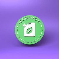 Eco fuel icon. Ecology concept. 3d render illustration. photo