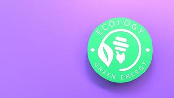 Eco energy icon. Ecology concept. 3d render illustration. photo