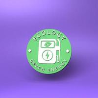 Eco fuel icon. Ecology concept. 3d render illustration. photo