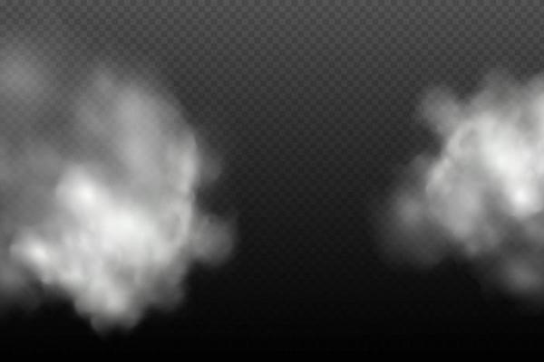 White vector cloudiness ,fog or smoke on dark checkered background.