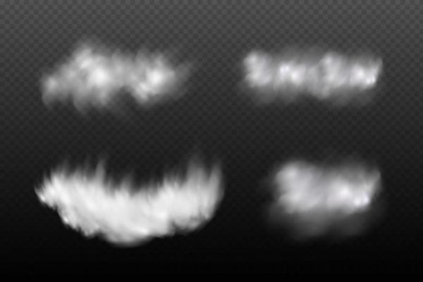 White vector cloudiness ,fog or smoke on dark checkered background.