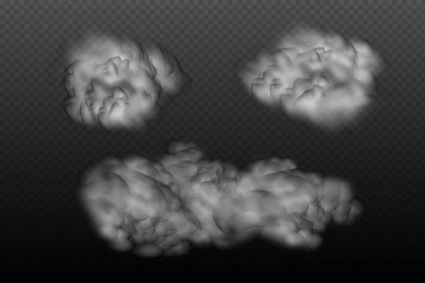 White vector cloudiness ,fog or smoke on dark checkered background.