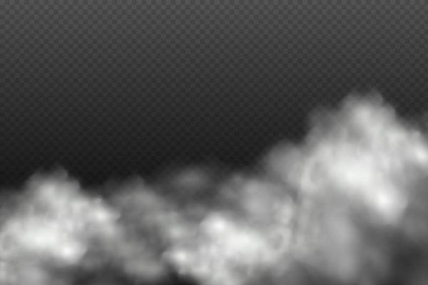 White vector cloudiness ,fog or smoke on dark checkered background.