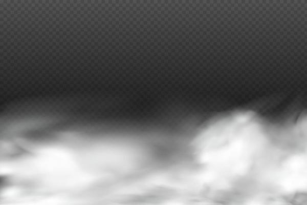White vector cloudiness ,fog or smoke on dark checkered background.