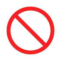 Prohibition symbol. Warning is prohibited from entering. Circle red warning icon. Not allowed Sign. Illustration of traffic sign in flat style. Vector illustration