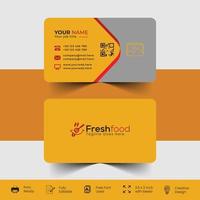 Modern and corporate restaurant food business card vector template design
