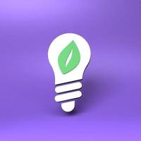 Eco energy icon. Ecology concept. 3d render illustration. photo