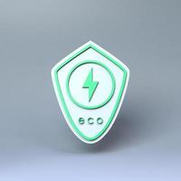ECO icon. Ecology Conservation Concert. 3d render illustration. photo