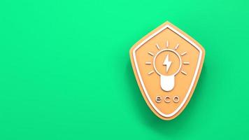 Eco energy icon. Ecology concept. 3d render illustration. photo