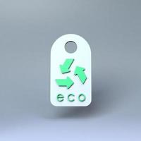 ECO icon. Ecology Conservation Concert. 3d render illustration. photo