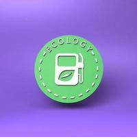 Eco fuel icon. Ecology concept. 3d render illustration. photo