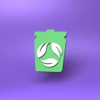 Eco recycling icon. Ecology concept. 3d render illustration. photo