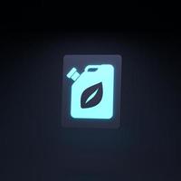 Eco fuel neon icon. Ecology concept. 3d render illustration. photo