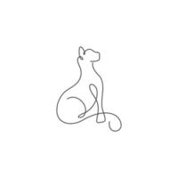 Cat line art design illustration template vector