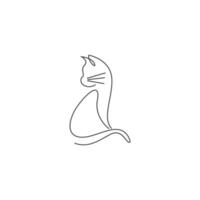 Cat line art design illustration template vector