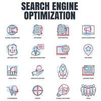 Set of Search Engine Optimization icon logo vector illustration. SEO Optimization pack symbol template for graphic and web design collection.