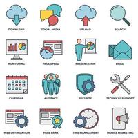 Set of Search Engine Optimization icon logo vector illustration. SEO Optimization pack symbol template for graphic and web design collection.