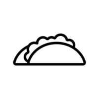 Taco icon vector. Isolated contour symbol illustration vector