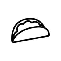 Taco icon vector. Isolated contour symbol illustration vector