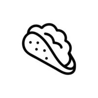 Taco icon vector. Isolated contour symbol illustration vector