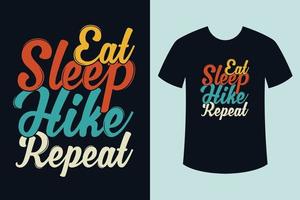 Eat sleep hike repeat vintage color typography design for t-shirt vector