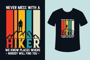 Retro Vintage hiking t-shirt design vector