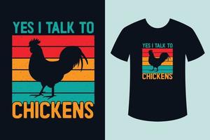 sí, hablo con pollos diseño de camiseta de pollo divertido.eps vector