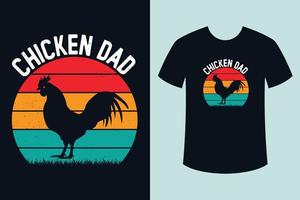 Diseños de camiseta de papá de pollo retro vintage.eps vector