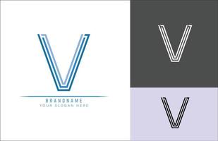 logotipo de la letra v del alfabeto monograma, adecuado para logotipos, títulos y encabezados vector