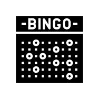 bingo juego glifo icono vector ilustración
